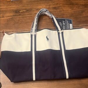 Polo by Ralph Lauren Black and White Duffel Bag